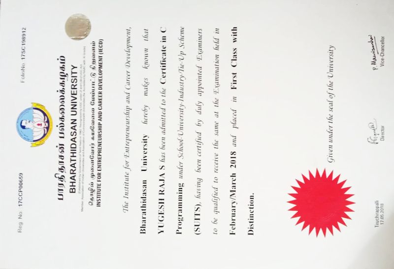 Bharathidasan University C Programming